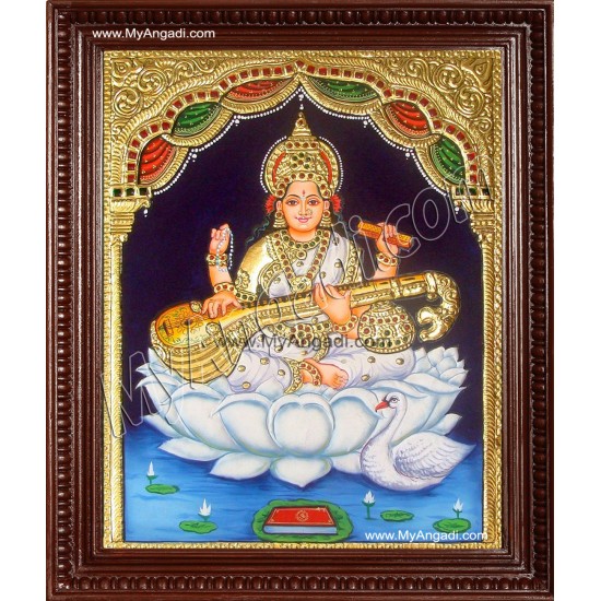 Saraswathi Tanjore Painting Saraswathi Tanjore Painting