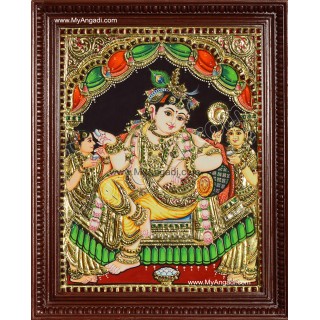 Durbar Krishna Tanjore Painting Durbar Krishna Tanjore Painting