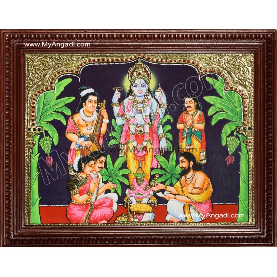 Sathyanarayana Tanjore Painting Sathyanarayana Tanjore Painting