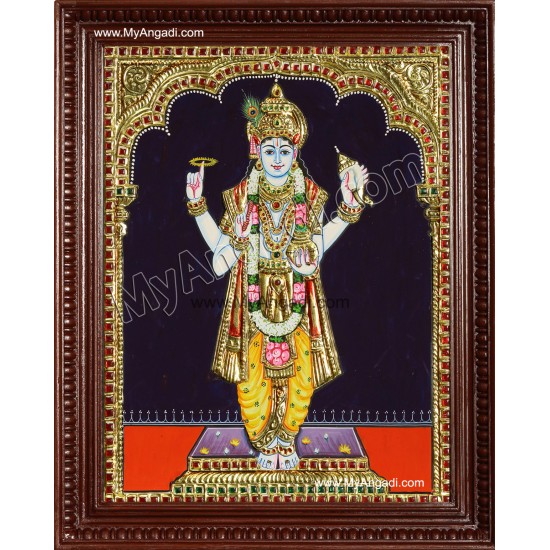 Lord Dhanvantari - Vishnu Tanjore Painting