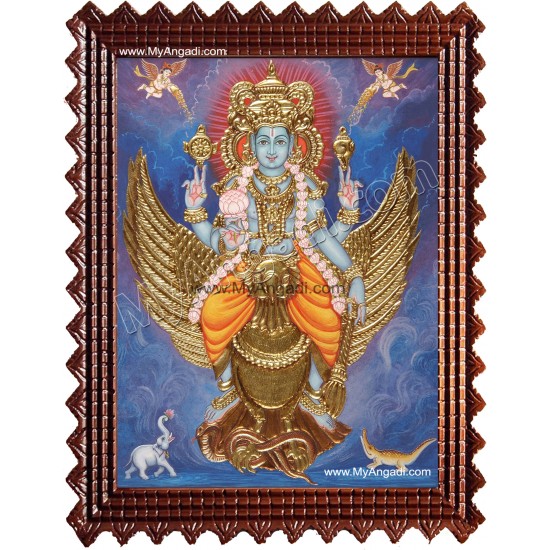 Narayanan Gajendra Moksham Tanjore Painting Narayanan Gajendra Moksham Tanjore Painting