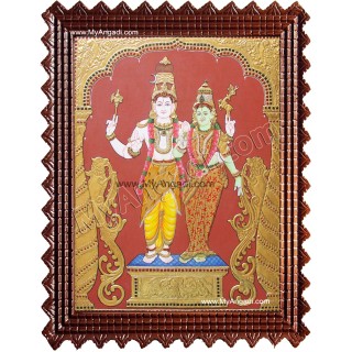 Shivan Parvathi devi Tanjore Painting