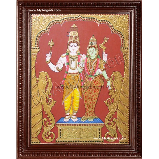 Shivan Parvathi devi Tanjore Painting