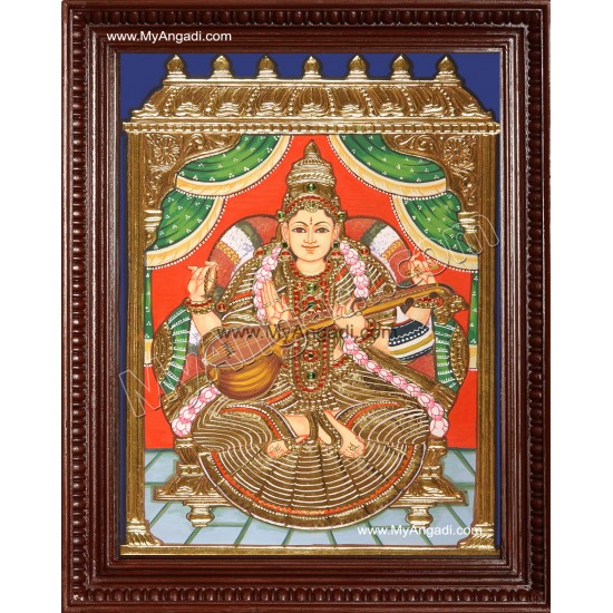 Saraswathi Tanjore Painting Saraswathi Tanjore Painting