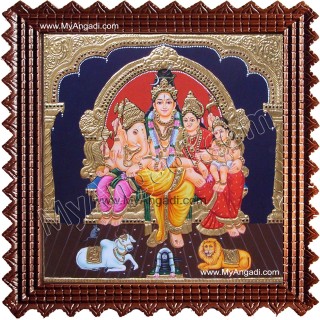Lord Shiva Family Tanjore Painting