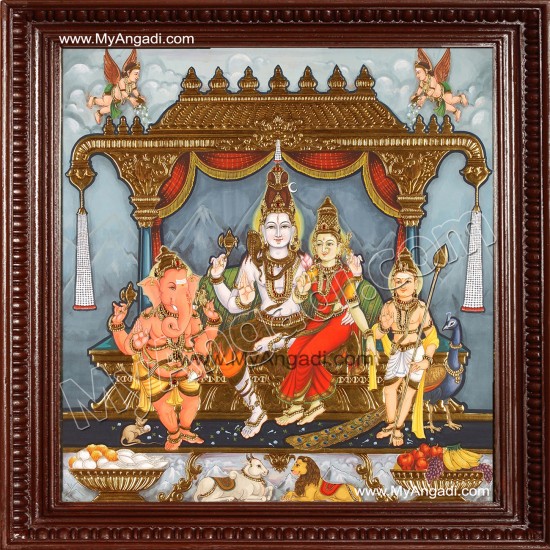 Lord Shiva Family Tanjore Painting Lord Shiva Family Tanjore Painting
