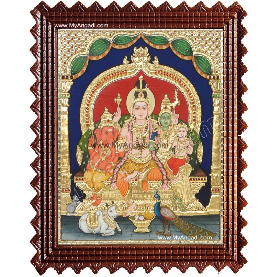Lord Shiva Family Tanjore Painting