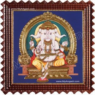 Pancha muga Ganesha Tanjore Painting