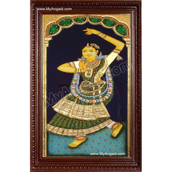 Dancing Lady Tanjore Painting Dancing Lady Tanjore Painting