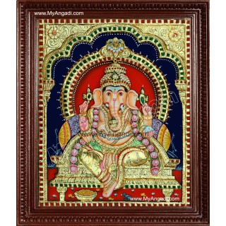 Ganesha Super Emboss Tanjore Painting Ganesha Super Emboss Tanjore Painting