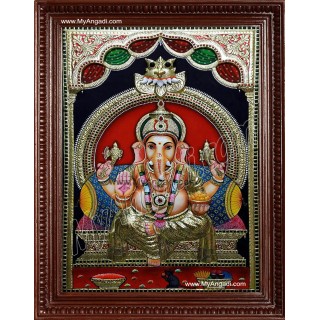 Ganesha Super Emboss Tanjore Painting