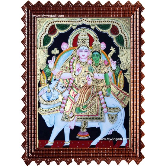 Pradosham Sivan and Parvathi Tanjore Paintings Pradosham Sivan and Parvathi Tanjore Paintings