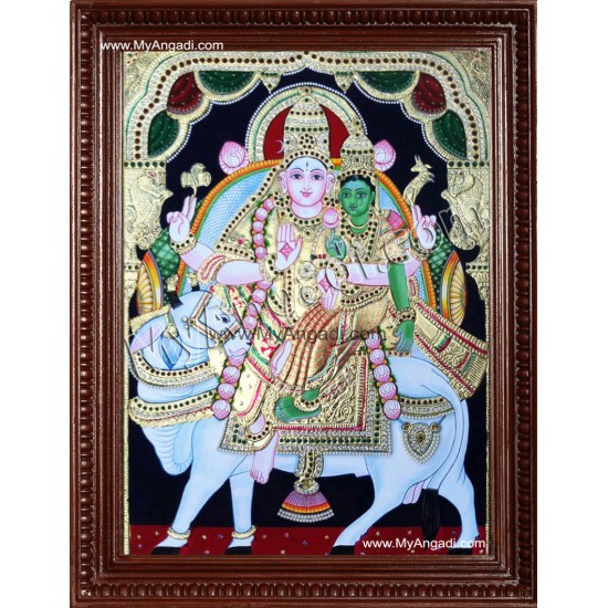 Pradosham Sivan and Parvathi Tanjore Paintings Pradosham Sivan and Parvathi Tanjore Paintings