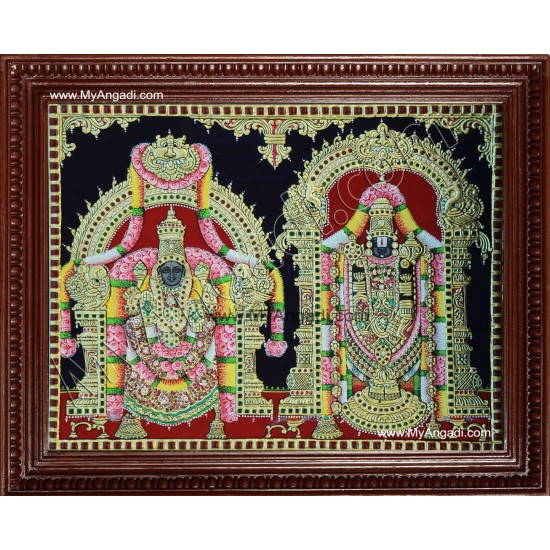 Balaji and Padmavathi Amman Tanjore Paintings Balaji and Padmavathi Amman Tanjore Paintings