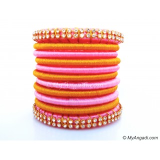 Rose Colour Silk Thread Bangles Rose Colour Silk Thread Bangles