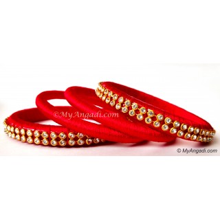 Red Colour Silk Thread Bangles Red Colour Silk Thread Bangles