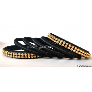 Black Colour Silk Thread Bangles Black Colour Silk Thread Bangles