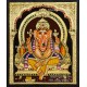 Left Trunk Ganesha Tanjore Painting