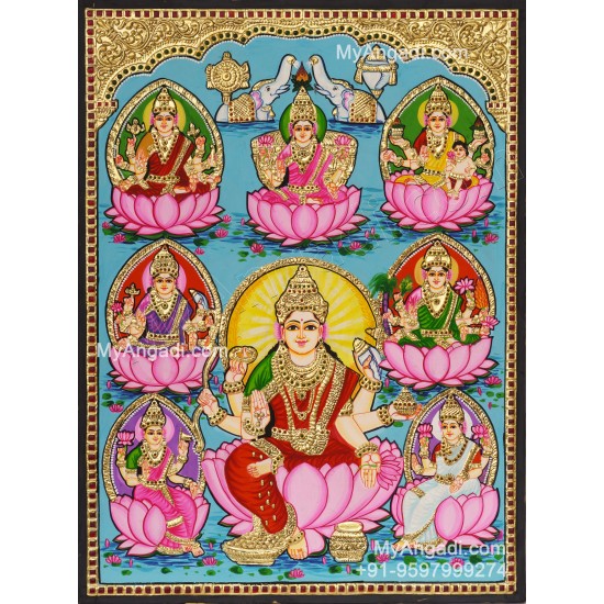 Ashta Lakshmi Tanjore Painting
