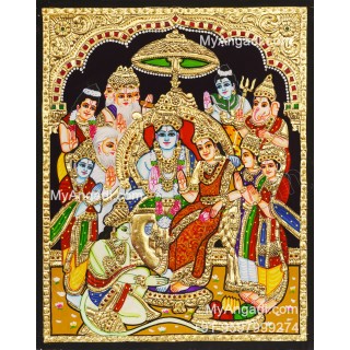 Ramar Pattabhishekam Tanjore Painting