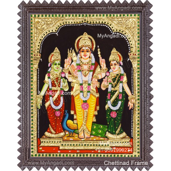 Valli Deivanai Murugan Tanjore Painting