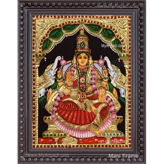 Gajalakshmi 3d Embossed Tanjore Painting