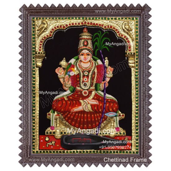 Kamatchi Amman 3D Tanjore Painting