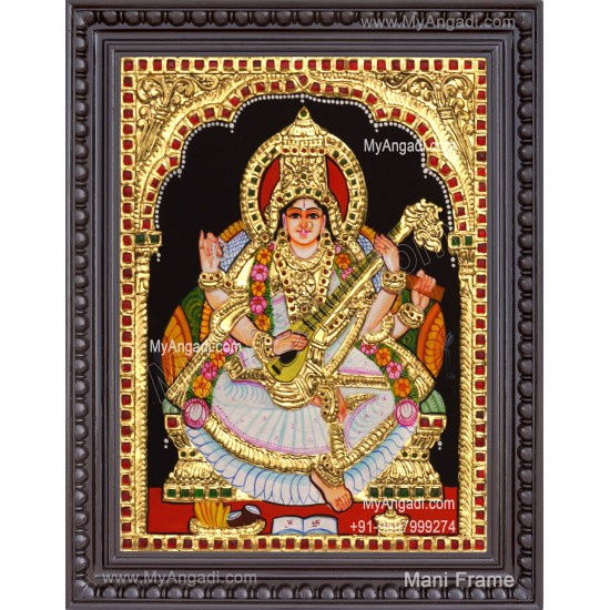 Saraswathi Devi Tanjore Painting