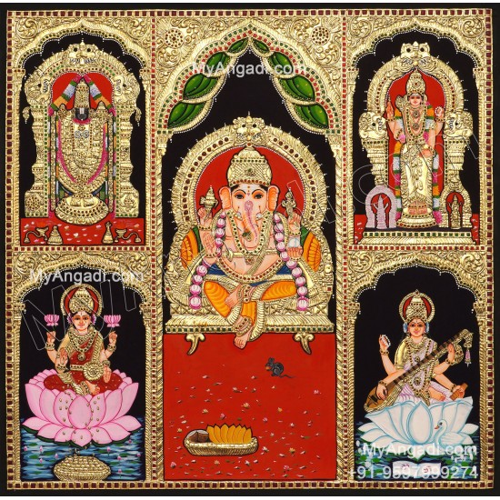 5 Panel  Tanjore Painting
