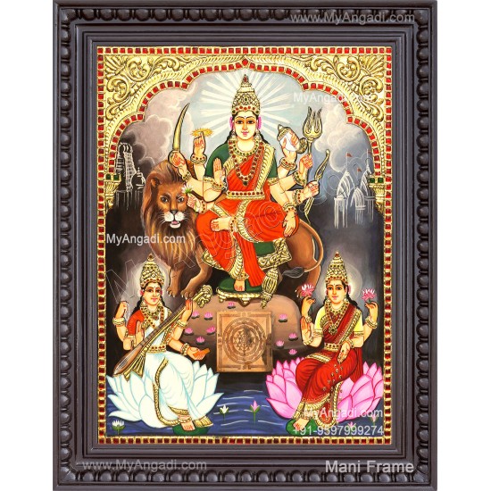 Durga Lakshmi Saraswathi Tanjore Painting