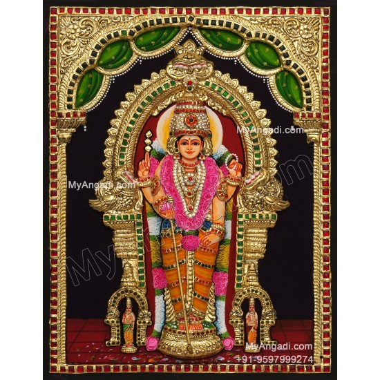Thiruchendur Murugan 3D Tanjore Painting