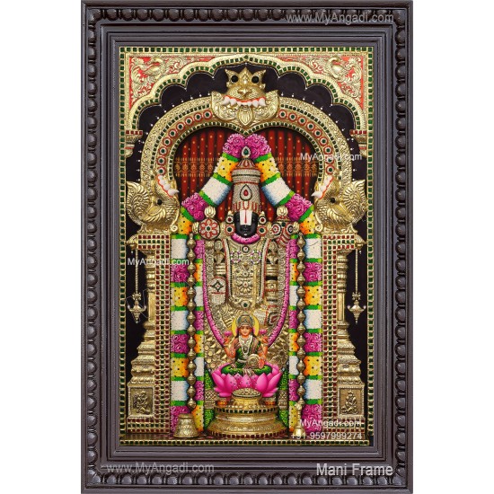 Venkateshwara Swamy Lakshmi 3d Tanjore Painting
