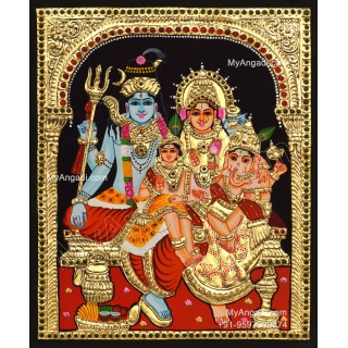 Shivan Family Tanjore Painting