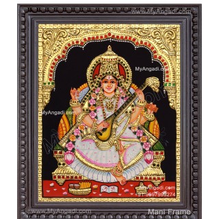 Saraswathi Devi Tanjore Painting