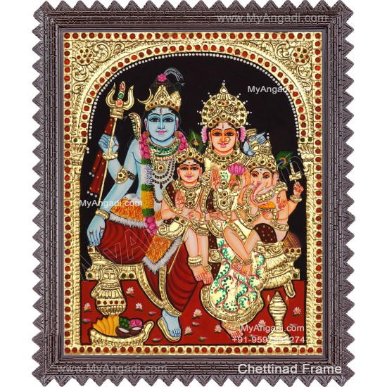 Shivan Family Tanjore Painting