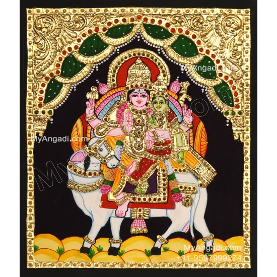 Pradhosam Sivan Parvathi Tanjore Painting