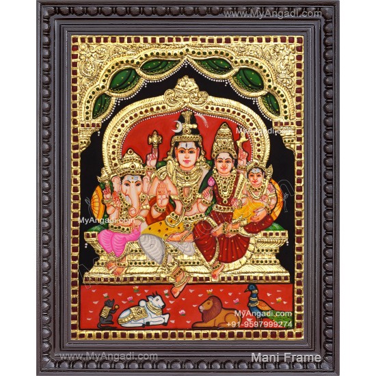 Shivan Family Tanjore Painting