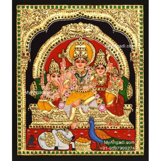 Shivan Family Tanjore Painting