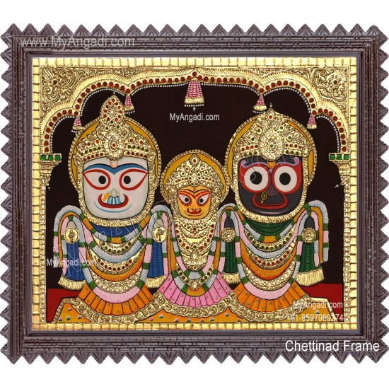 Jagannath - Krishna Balaram Subathra Tanjore Painting