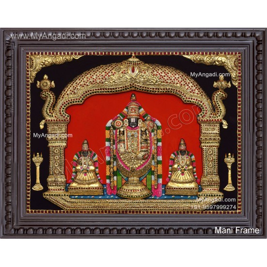 Balaji Sridevi And Boodevi 3D Tanjore Paintings 