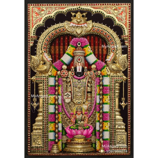 3D Balaji with Lakshmi Tanjore Painting