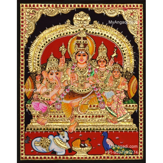 Shivan Family Tanjore Painting