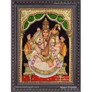 Saraswathi 3D Tanjore Painting