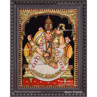 Saraswathi  3D Tanjore Painting