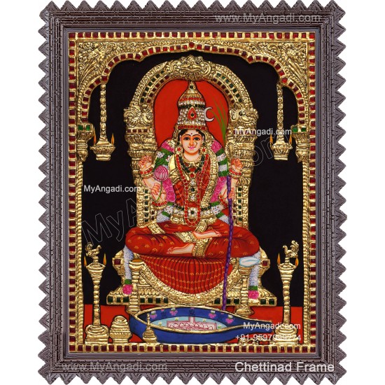 Kamatchi Amman 3D Tanjore Painting