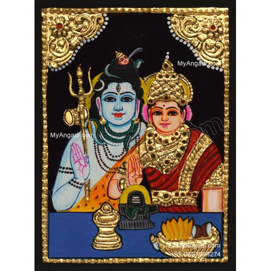Shiva Parvathi Tanjore Painting