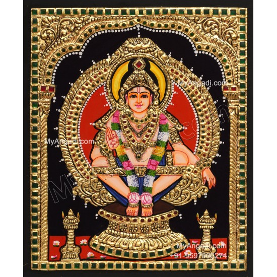 Iyyappa Swamy Tanjore Painting