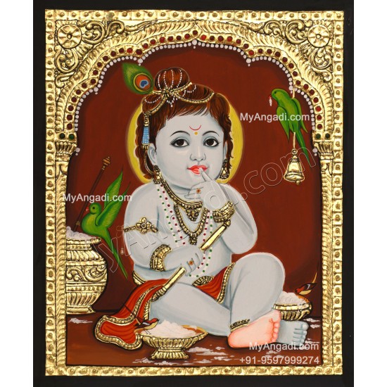 Butter Krishna Tanjore Painting