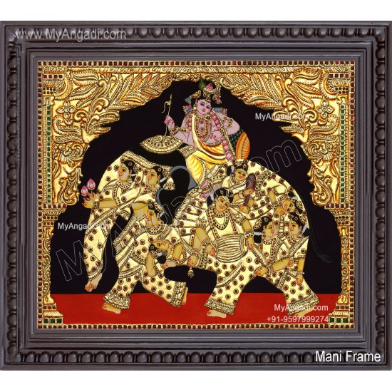 Iyravatham Tanjore Painting, Elephant Tanjore Painting