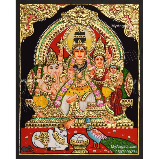 Shiva Family Tanjore Painting